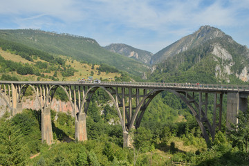 Fototapeta na wymiar Canyon Tara, the Durdević Tara bridge, Montenegro, mountain view