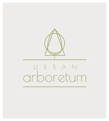 logo pour arboretum, jardin botanique, collection de différentes espèces d'arbres