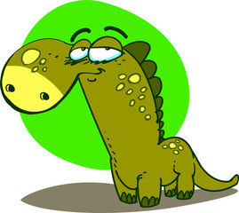 funny dinosaur cartoon style vector illustration 