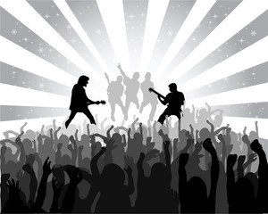 Obraz premium silhouette musical concert with the solemn background 