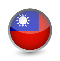 Fototapeta premium Taiwan Flag Round Glossy Icon