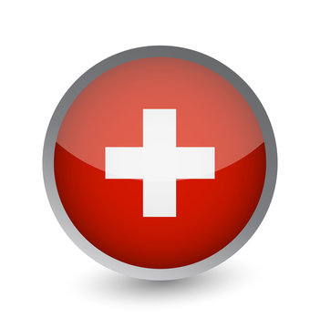 Switzerland Flag Round Glossy Icon
