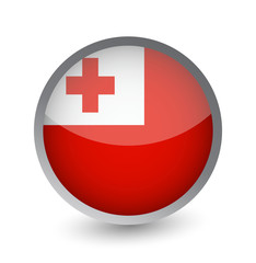 Tonga Flag Round Glossy Icon