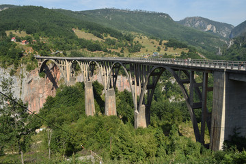 Fototapeta na wymiar Canyon Tara, the Durdević Tara bridge, Montenegro, mountain view