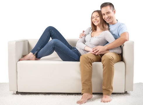 Smiling Couple on the Couch