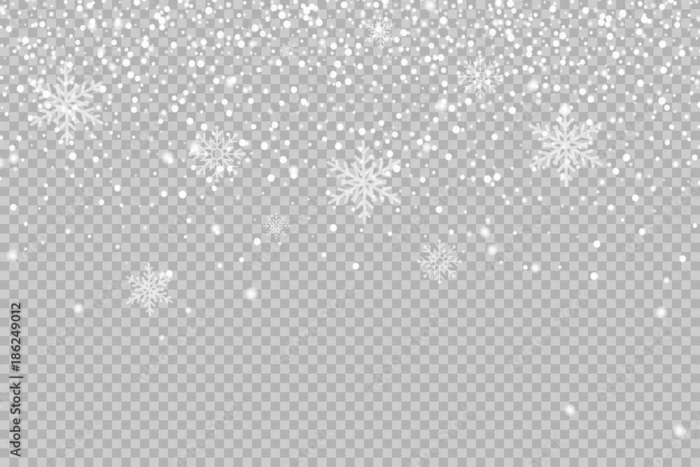 Canvas Prints christmas background made of snowflake and snow on transparent background. christmas snow. falling s