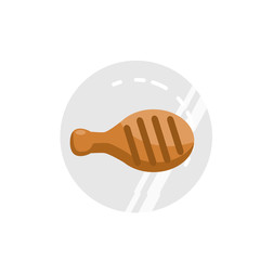 flat vector image of fried chicken leg