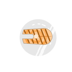 flattened vector image of fried fish