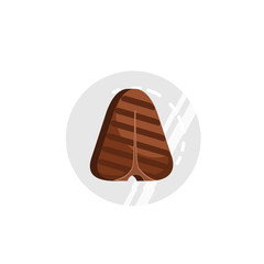 flat vector image of fried steak