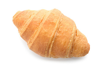 Yummy fresh croissant on white background