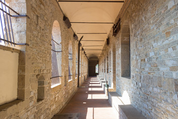 Long Corridor to the tower of Palazzo Vecchio in Florence, Tuscany, Italy.