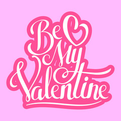 Valentine hand lettering vector illustration