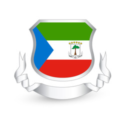 Equatorial Guinea flag in shield and ribbon