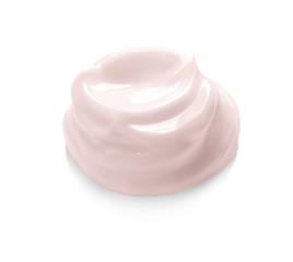 Sample of hand cream on white background