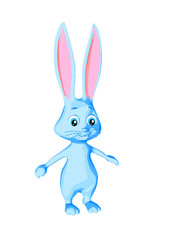 rabbit easter symbol single figure white background isolate blue color cute animal cartoon style