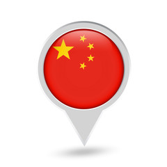 China Flag Round Pin Icon