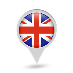 Obraz premium United Kingdom Flag Round Pin Icon