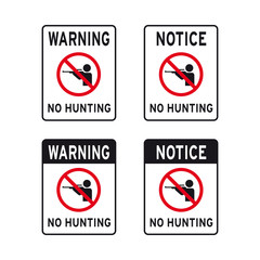 Warning do not hunt no hunting animals sign set