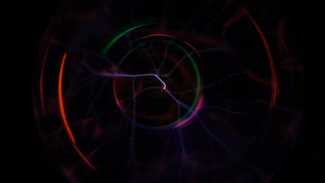 abstract discharges inside the plasma ball