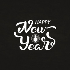 Vector isolated lettering for Happy New Year for decoration and covering on the chalk background.