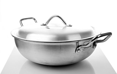 big stainless steel cooking pot