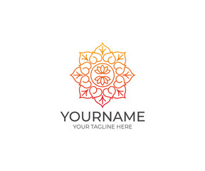 Ornament Logo Template. Ethnic Vector Design. Tracery Illustration