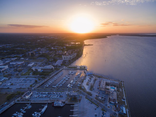 Aerial view of Lake Monroe in Sanford Florida