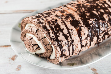 Belgian Chocolate Meringue Roulade