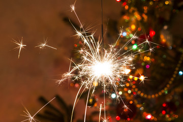 Champagne bottle and decoration for New Year's Eve