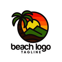 Beach logo design Vector 