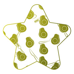 frame with avocado and cutlery pattern background vector illustration design