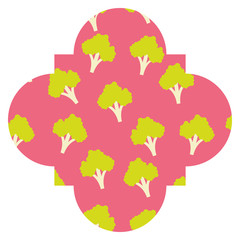 frame with broccoli pattern background vector illustration design