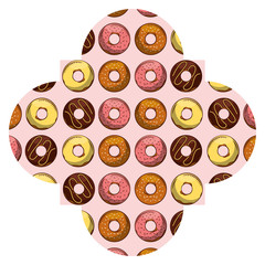 frame with donuts pattern background vector illustration design