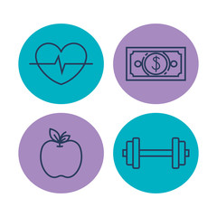 business set collection icons