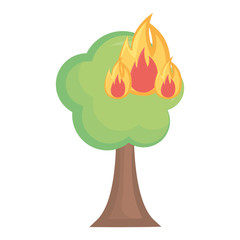 Burning tree cartoon