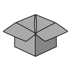 Delivery box open cartoon