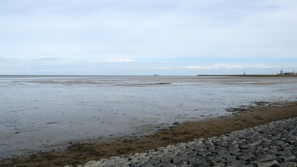 Bassa marea sul mare di Wadden