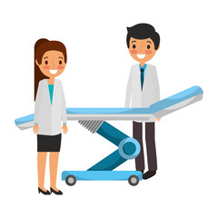 dental stretcher with professional medical vector illustration design