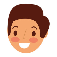 young man head avatar character vector illustration design