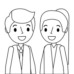 doctors couple avatars characters vector illustration design