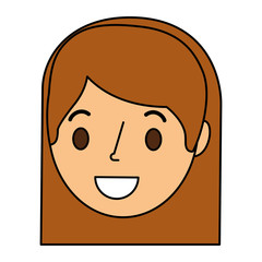 beautiful woman head avatar character vector illustration design