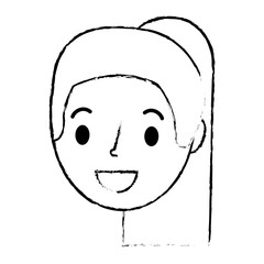 beautiful woman head avatar character vector illustration design