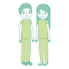 surgeons couple avatars characters icon vector illustration design