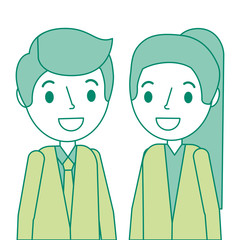 doctors couple avatars characters vector illustration design