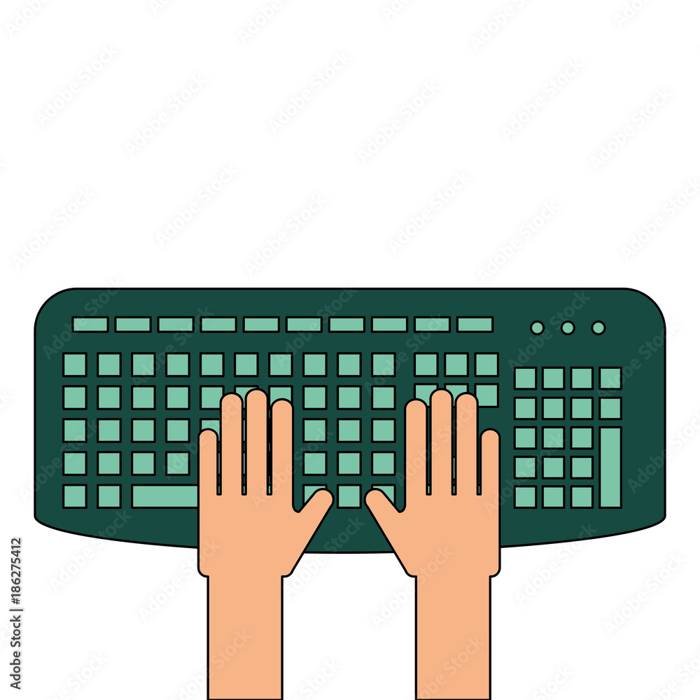Poster user with keyboard icon vector illustration design