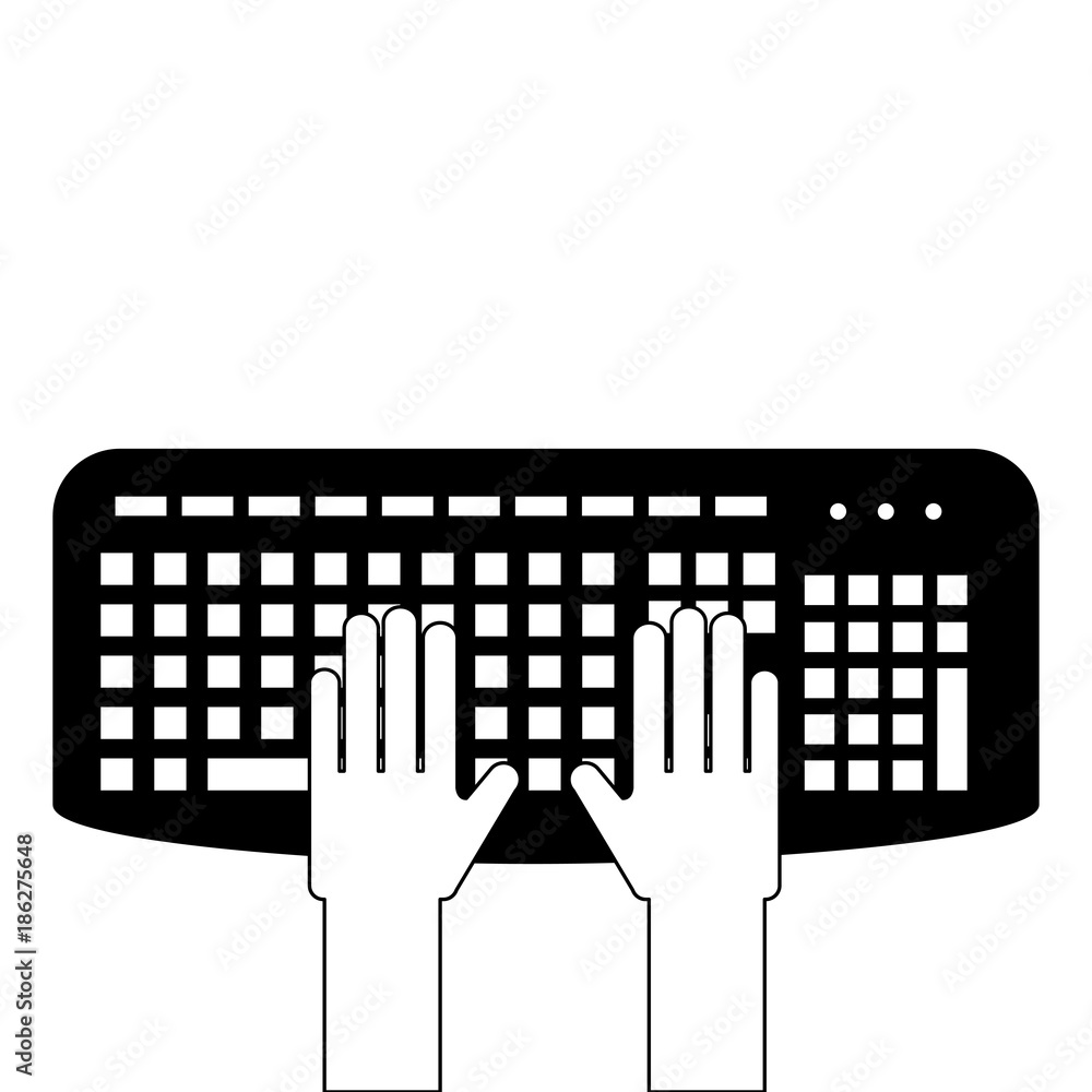Poster user with keyboard icon vector illustration design