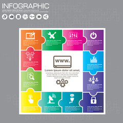 Infographic design template and business concept with 12 options, parts, steps or processes. Can be used for workflow layout, diagram, number options, web design.