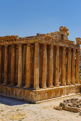 Baalbek Ancient city in Lebanon.Heliopolis temple complex.near the border with Syria.remains