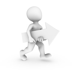 3d white man with arrow in hands.