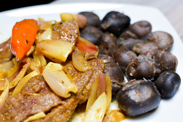 Typical latin meal called escabeche from fish with chuno.